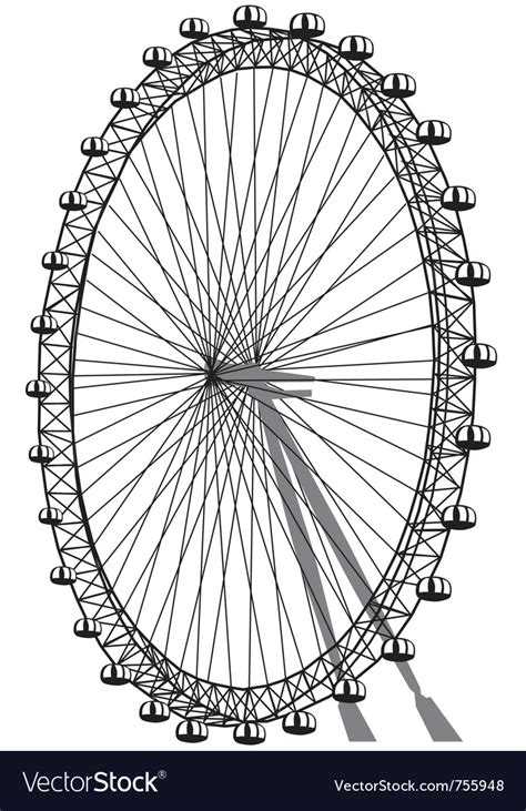 Silhouette of ferris wheel Royalty Free Vector Image