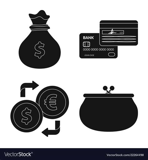 Design of bank and money sign set Royalty Free Vector Image