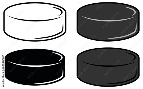 Vecteur Stock Hockey Puck Clipart Set - Outline, Silhouette and Colored ...