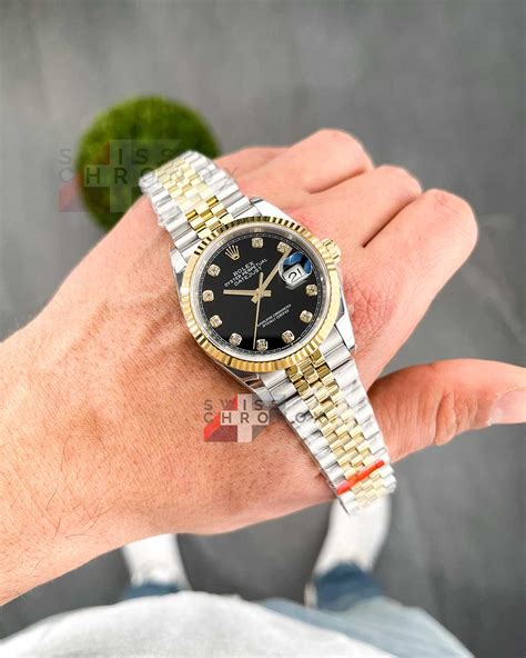 Rolex Datejust 36 MM Jubilee Black Diamond Dial Two Tone