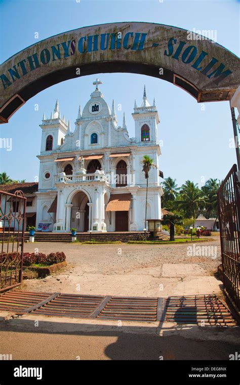 Entrance gate of a church, St. Anthony's Church, Siolim, North Goa, Goa, India Stock Photo - Alamy