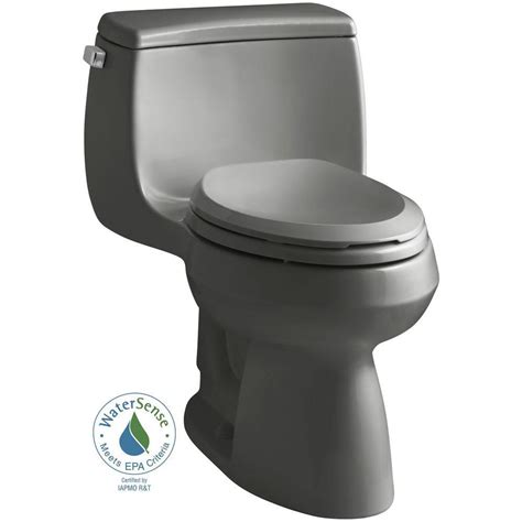 KOHLER One Piece Toilet 1-Piece 1.28 GPF Single Flush Gravity Fed Gray ...