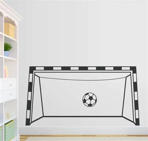 Creative Soccer Goal Wall Decal Playroom Decor Vinyl Wall Stickers Goal Custom Color Available ...