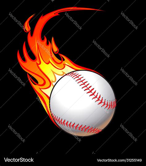 Flaming Baseball Clipart