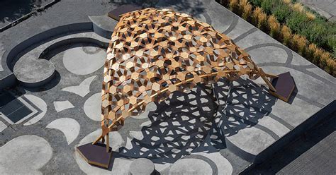 university of stuttgart builds biocomposite-based parametric pavilion