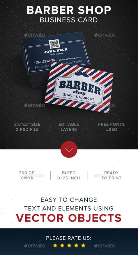 Barber Shop Business Card by Artem-ova | GraphicRiver