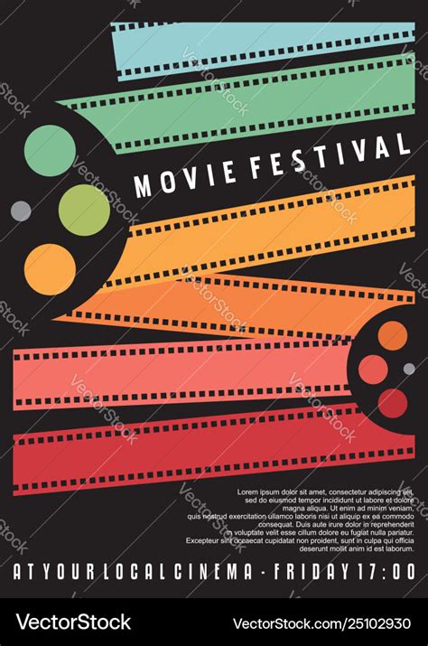 Movie festival poster design Royalty Free Vector Image