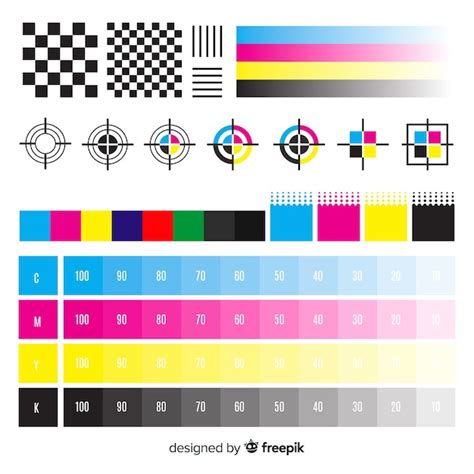 Premium Vector | Cmyk calibration element collection