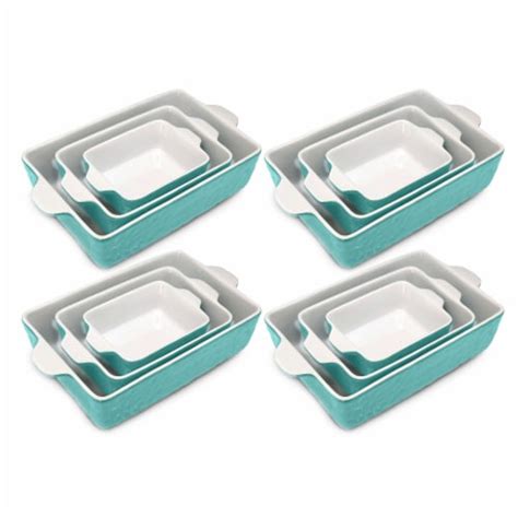 NutriChef Rectangular Ceramic Nonstick Kitchen Bakeware Pan Set, Aqua (2 Pack), 1 Piece - Pick ...