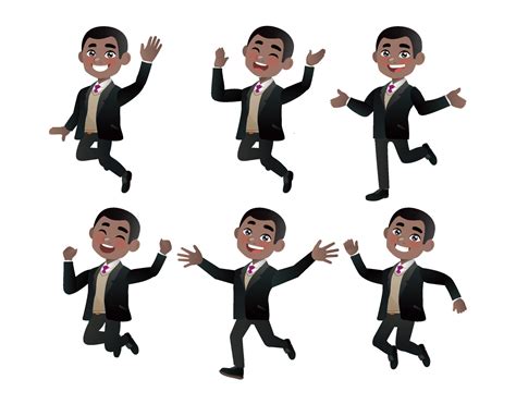 Set of business people with different poses 16669592 Vector Art at Vecteezy