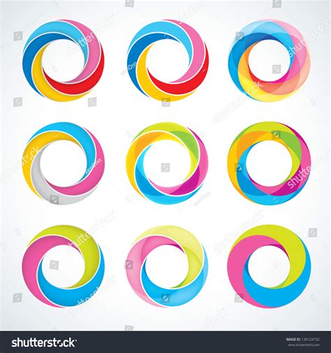 Set Of Abstract Infinite Loop Logo Template. Corporate Icons Stock ...