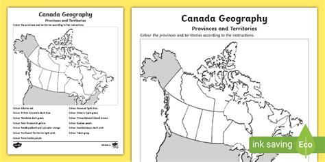 Map of Canada Colouring Page | Grade 4–6 | Twinkl Canada