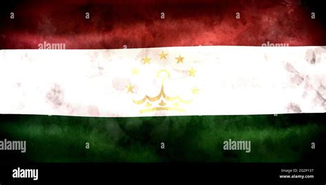 3D-Illustration of a Tajikistan flag - realistic waving fabric flag ...