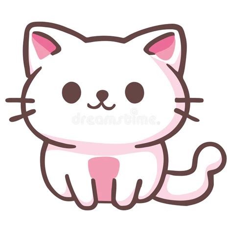 Cute pink cat mascot stock vector. Illustration of cartoon - 272326577