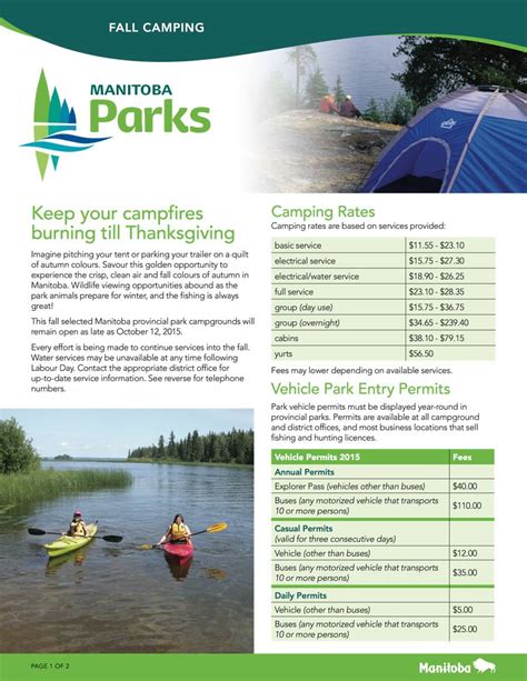 Manitoba Parks Extends 2015 Fall Camping Season — Traversing