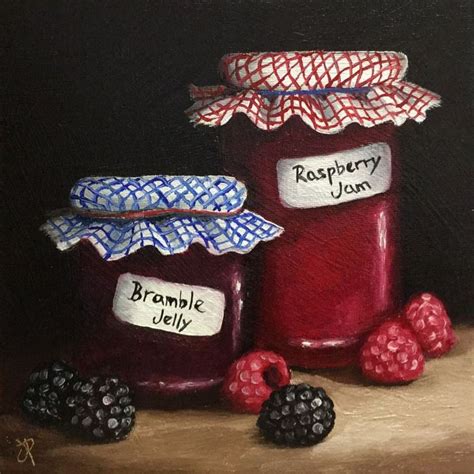 "Homemade Jams" by Jane Palmer Art. Oil painting on Canvas, Subject: Still life, Photorealistic ...