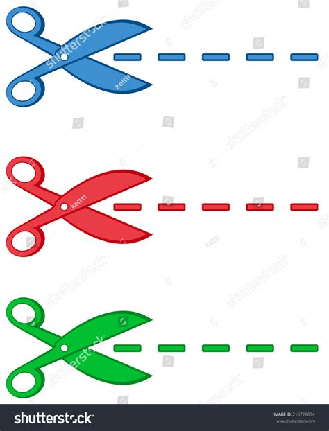 Set Isolated Colorful Scissors Dotted Line Stock Illustration 215728834 | Shutterstock