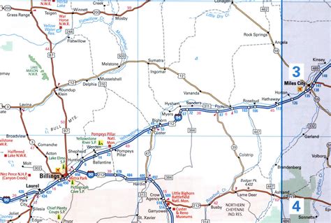 Map of interstate 94 via Montana, Wisconsin, Michigan interchange exit ...