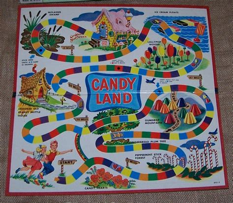 Complete 1955 Candyland Game Box Cards and by SweetPotatoBiscuits