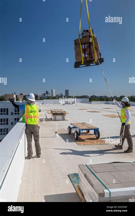 Denver, Colorado - Solar panels and other equipment for a solar energy ...