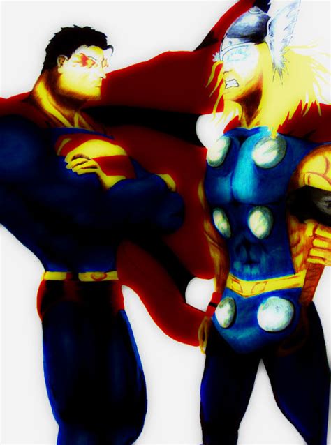 Superman vs Thor by andrewjireh on DeviantArt