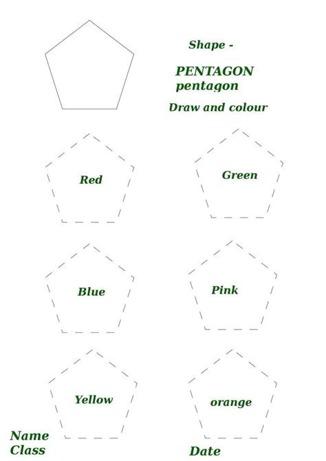 Shape activity worksheet pentagon