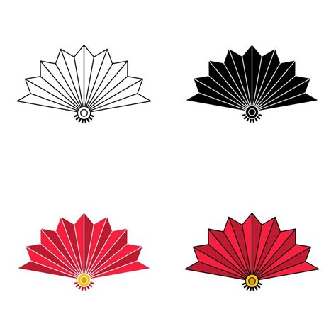 Folding Fan in flat style isolated 16105284 Vector Art at Vecteezy