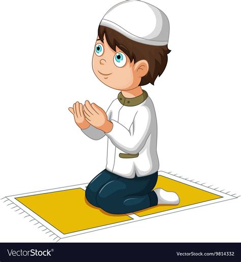 vector illustration of boy cartoon praying. Download a Free Preview or ...