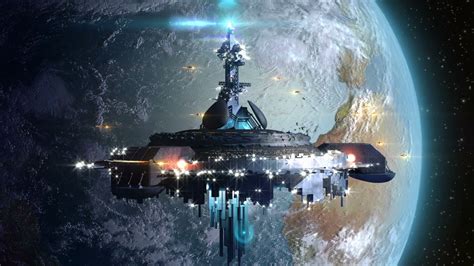 Alien Mothership Near Earth Futuristic Stock Motion Graphics SBV-304575084 - Storyblocks