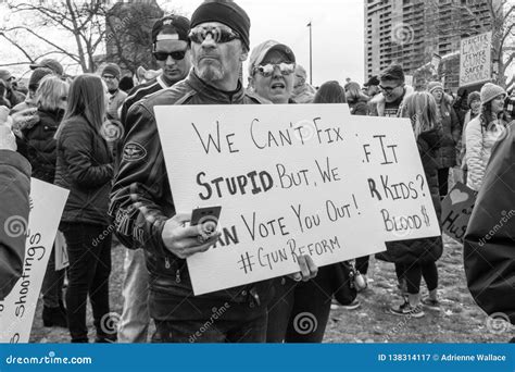 Group of Protestors Against Gun Violence March for Our Lives Editorial ...