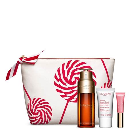 Clarins Skincare Gift Set 50ml Double Serum + 15ml Beauty Flash Balm ...