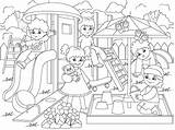 Premium Vector  Childrens Playground coloring illustration Of sketch template