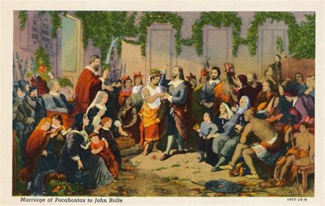 Marriage of Pocahontas to John Rolfe - Jamestown VA, Virginia - WB ...