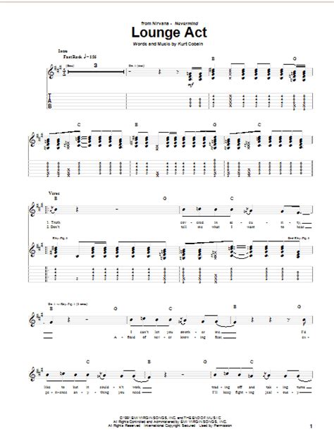 Lounge Act by Nirvana - Guitar Tab - Guitar Instructor