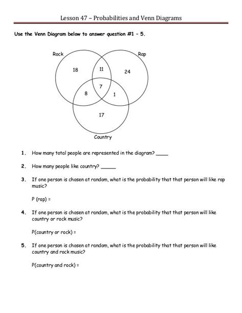 [DIAGRAM] Lesson 47 Probabilities And Venn Diagrams Answers - MYDIAGRAM.ONLINE
