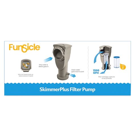 Funsicle Funsicle 1500 Gallon SkimmerPlus Filter Pump System for Above Ground Pool, Gray in the ...