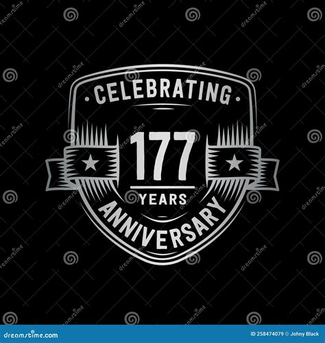 177 Years Anniversary Celebration Shield Design Template. 177th Anniversary Logo. Vector and ...