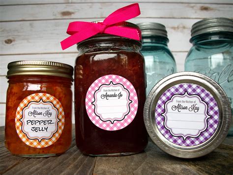 Custom Gingham Kitchen Labels, gifts for canners, bakers, & cooks – CanningCrafts