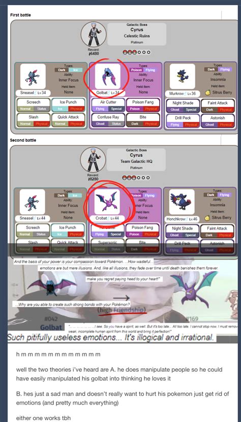 (x-Post) Cyrus evolved a Crobat : r/pokemon