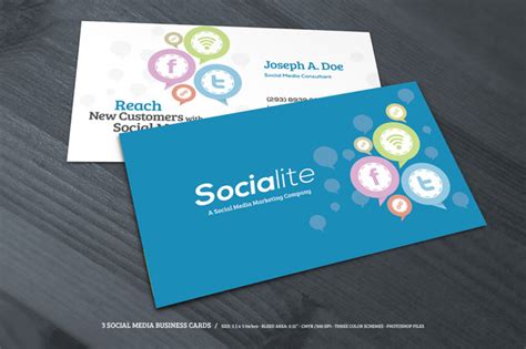 Social Media Business Cards Samples and Design Ideas