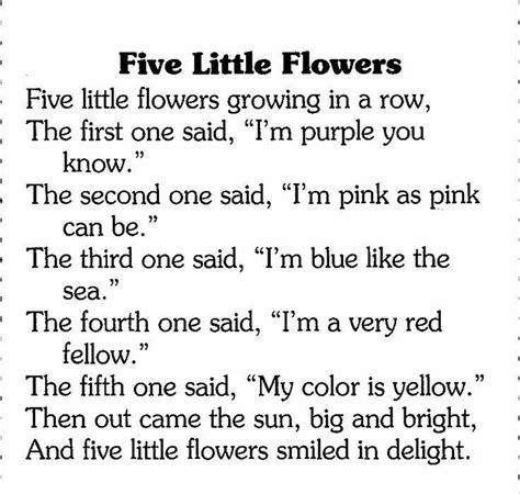 Pin by Janet Desroches on Engels klas 1 | Preschool poems, Preschool ...