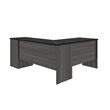 Bestar Norma L Shaped Computer Desk in Black and Bark Gray - 181420-000018
