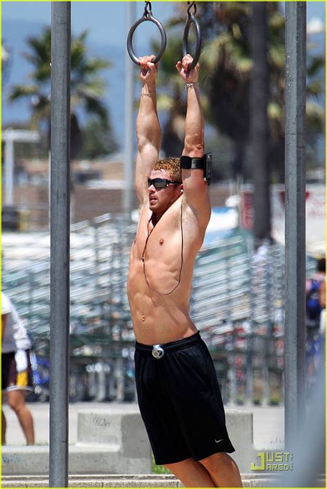 Kellan Lutz shows off his ripped muscles as he goes shirtless for a ...