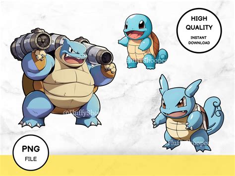 Cute Bundle of Squirtle Evolution PNG Ready to Print PNG - Etsy Australia