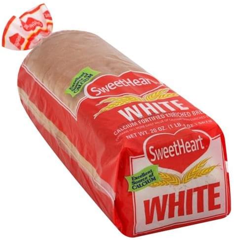 Sweetheart Calcium Fortified Enriched, White Bread - 20 oz, Nutrition Information | Innit