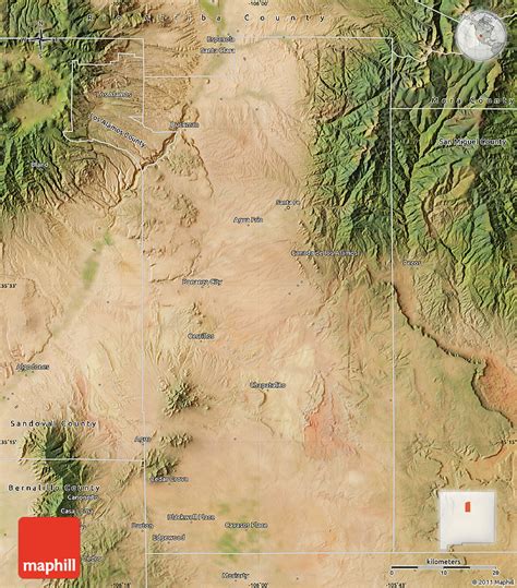 Satellite Map of Santa Fe County