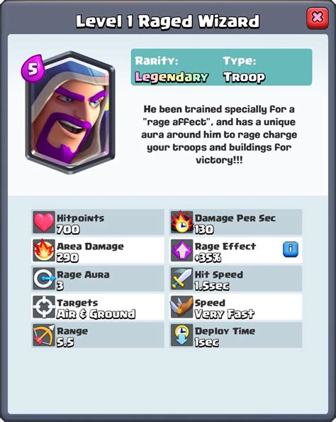 Clash Royale Card idea: Raged Wizard! Inferno wizard, Haste wizard, poison wizard, Melee wizard ...