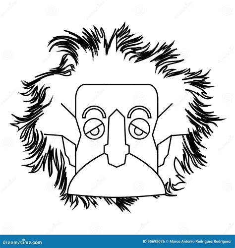 Isolated Einstein outline stock vector. Illustration of male - 95698076