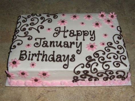 January Birthdays Cake | Birthday sheet cakes, Sheet cake designs, Cake