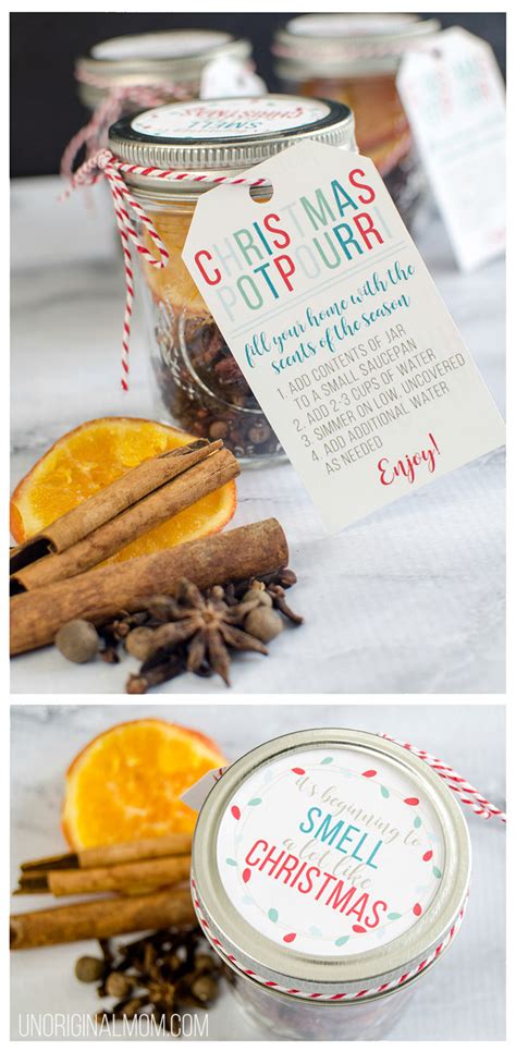 Easy Christmas Potpourri Gift Jars with Free Printable Tags ...